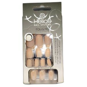 Helios Nail Systems Polished - Coffin Nude - 24 Piece Artificial Nail Set - New